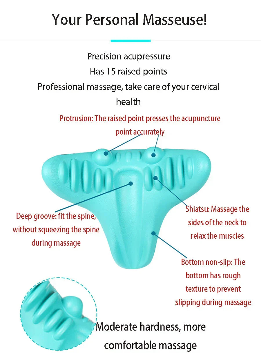 Skanto | Neck and Shoulder Stretcher – Cervical Traction Pillow for Spinal Alignment and Massage