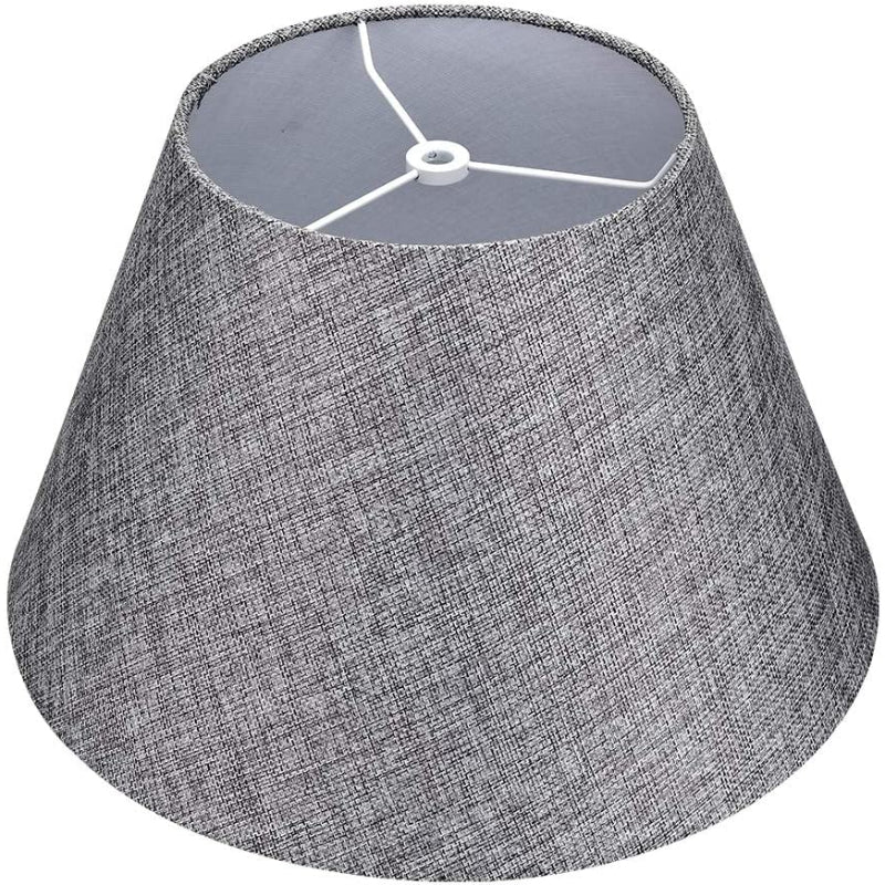 Medium lampshade, barrel fabric lampshade for table lamp and floor lamp, 7x13x7.8 inches, natural ventilated linen, handmade, spider (white) | Kalsten
