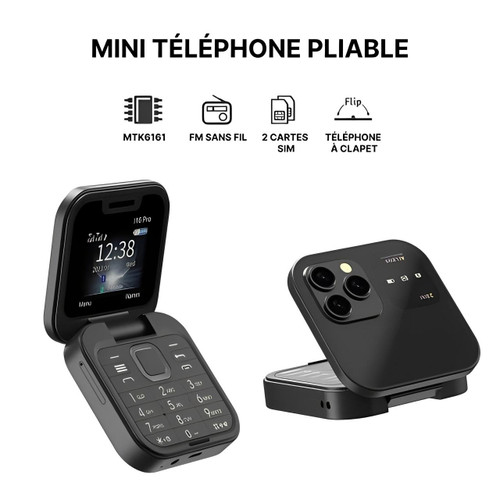 Foldable Dual SIM Flip Phone (1.77", 1000mAh)