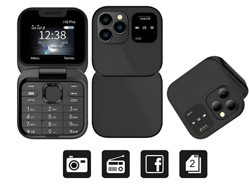 Foldable Dual SIM Flip Phone (1.77", 1000mAh)
