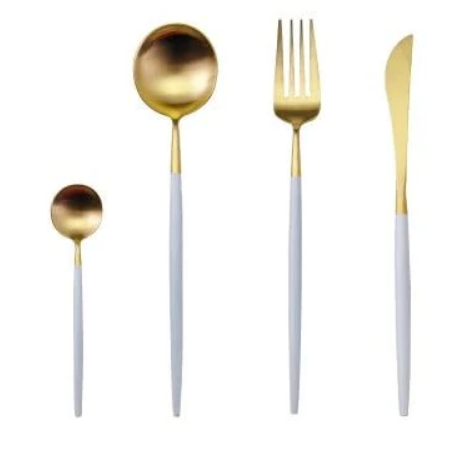 Luxury 24-Piece Gold-Silver Cutlery Set for Stylish Table Setting Kalsten