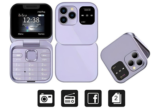 Foldable Dual SIM Flip Phone (1.77", 1000mAh)