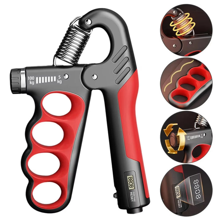 Kalsten | Adjustable Hand Grip Strengthener | 5–100KG Resistance | Rep Counter | Non-Slip Handles