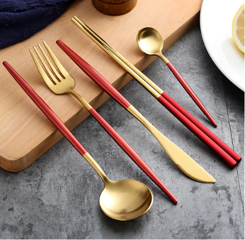 Luxury 24-Piece Gold-Silver Cutlery Set for Stylish Table Setting Kalsten
