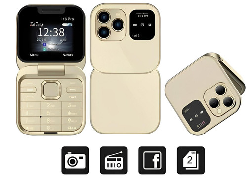 Foldable Dual SIM Flip Phone (1.77", 1000mAh)