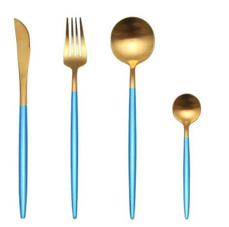 Luxury 24-Piece Gold-Silver Cutlery Set for Stylish Table Setting Kalsten