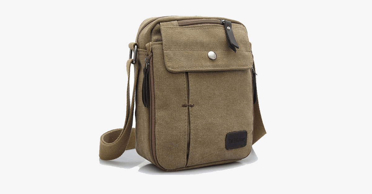 Stylish men's canvas shoulder bag