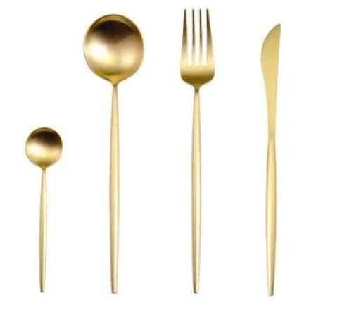Luxury 24-Piece Gold-Silver Cutlery Set for Stylish Table Setting Kalsten