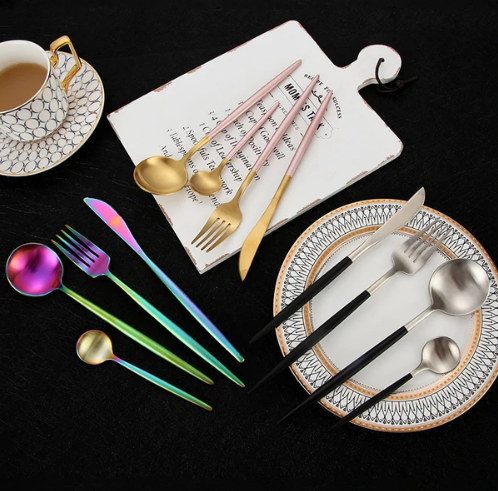 Luxury 24-Piece Gold-Silver Cutlery Set for Stylish Table Setting Kalsten