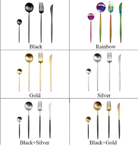 Luxury 24-Piece Gold-Silver Cutlery Set for Stylish Table Setting Kalsten