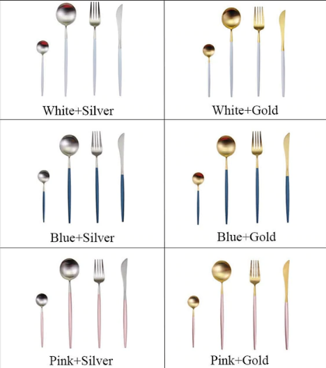 Luxury 24-Piece Gold-Silver Cutlery Set for Stylish Table Setting Kalsten