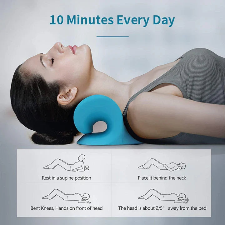 Skanto | Neck and Shoulder Stretcher – Cervical Traction Pillow for Spinal Alignment and Massage