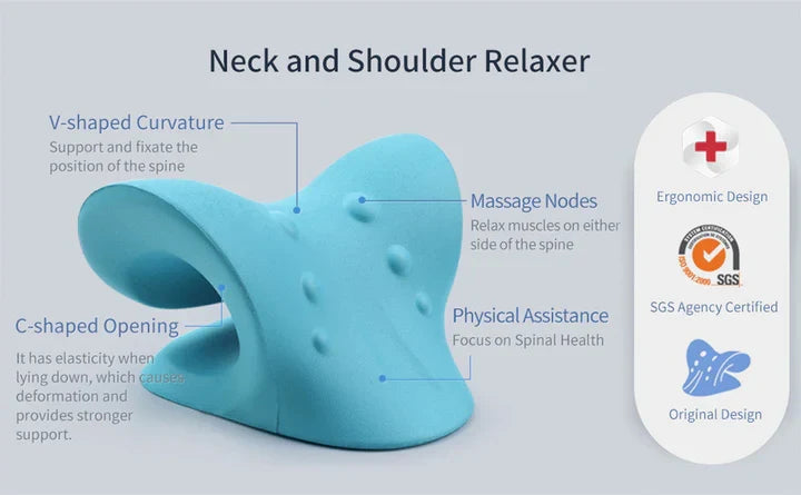 Skanto | Neck and Shoulder Stretcher – Cervical Traction Pillow for Spinal Alignment and Massage