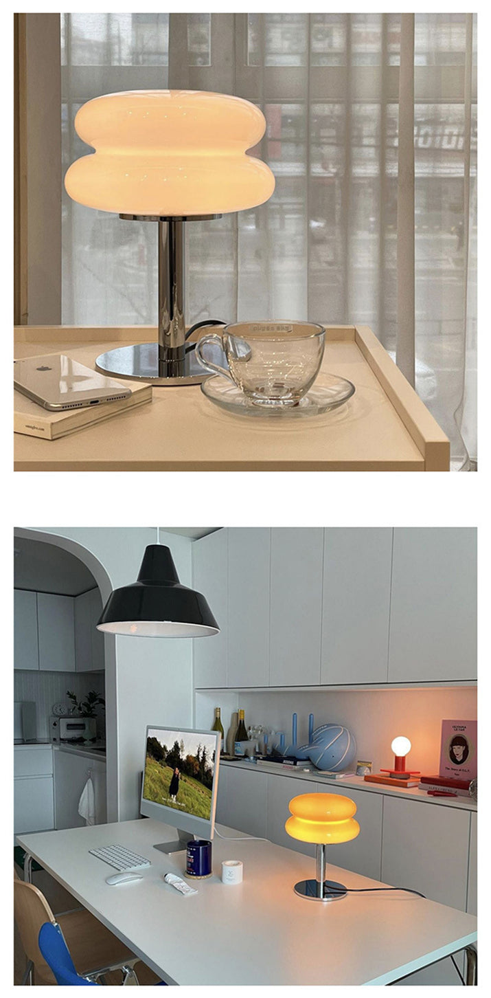 DESIGNER GLASS TABLE LAMP - AMBIENT LED LAMP FOR BEDROOM AND STUDY | Kalsten