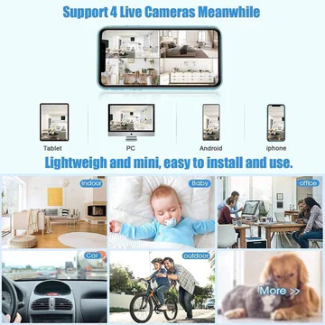 Kalsten | Mini Wireless Magnetic Camera with Audio and Video Live Feed