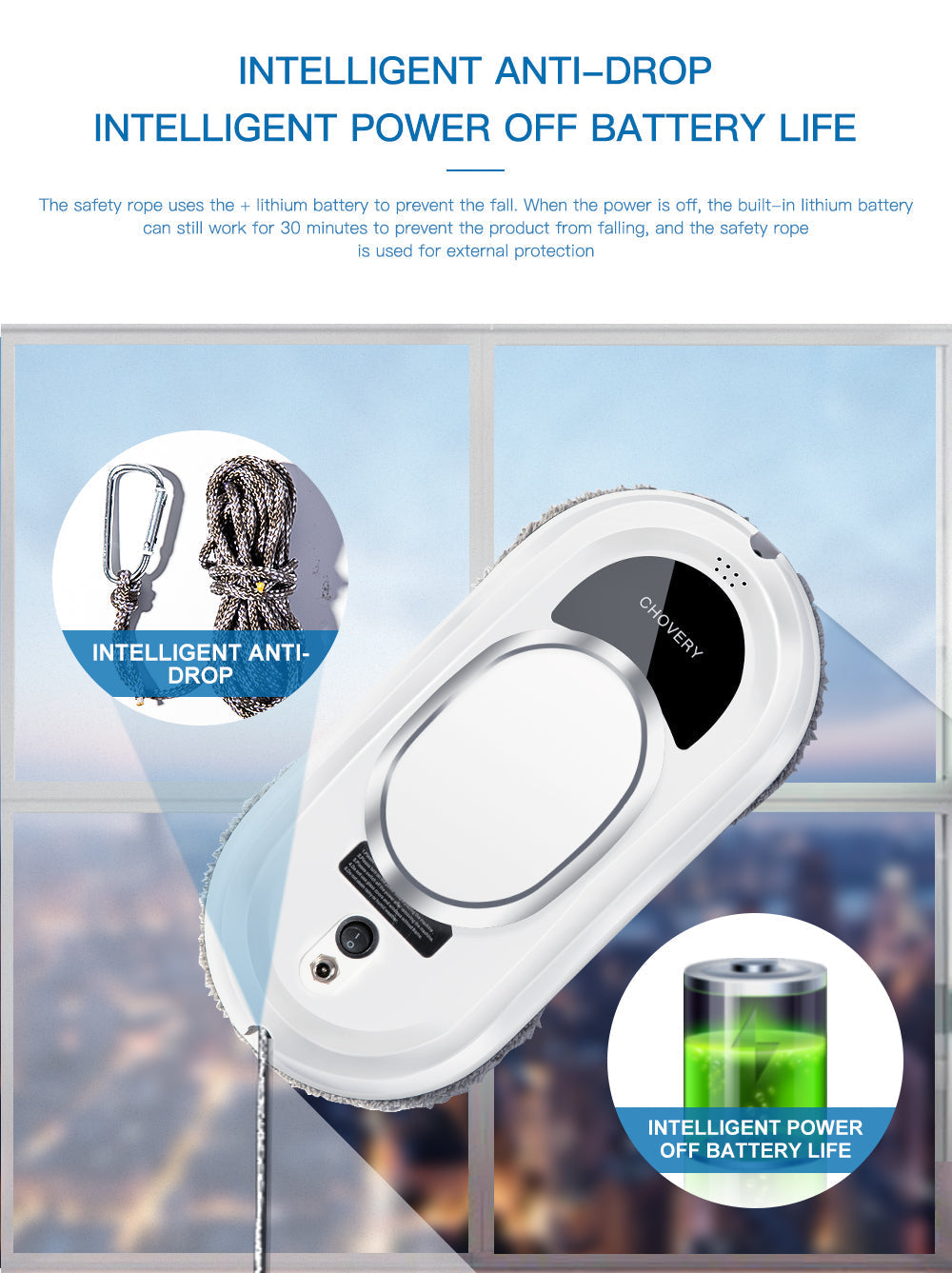 Robot Window Cleaner with Remote Control