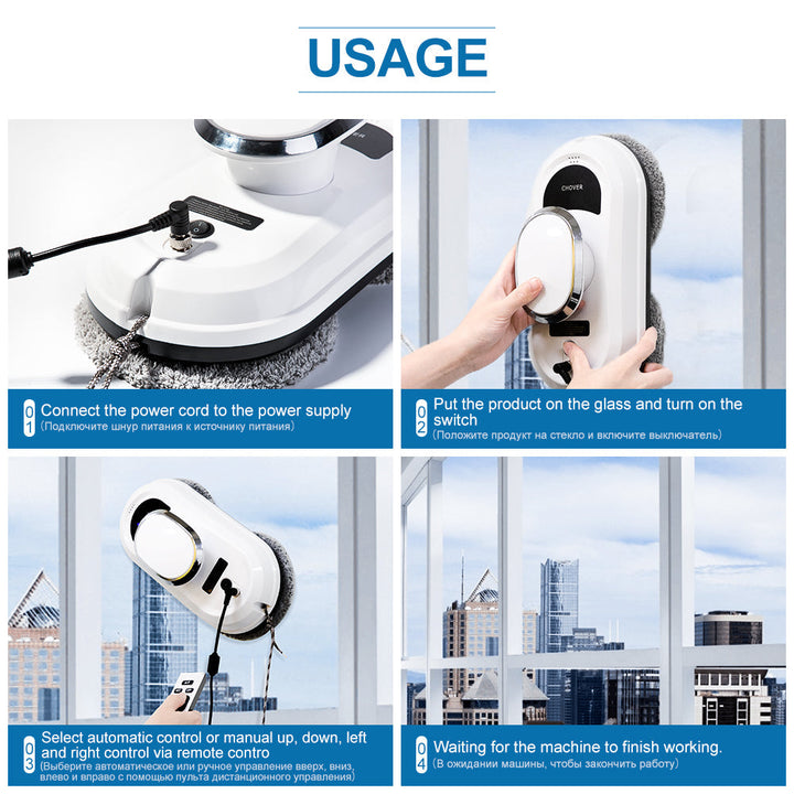 Robot Window Cleaner with Remote Control