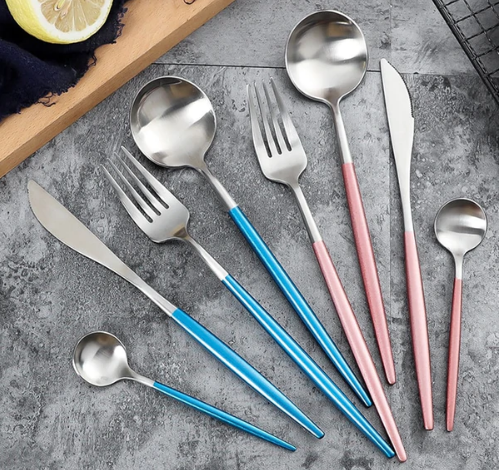 Luxury 24-Piece Gold-Silver Cutlery Set for Stylish Table Setting Kalsten