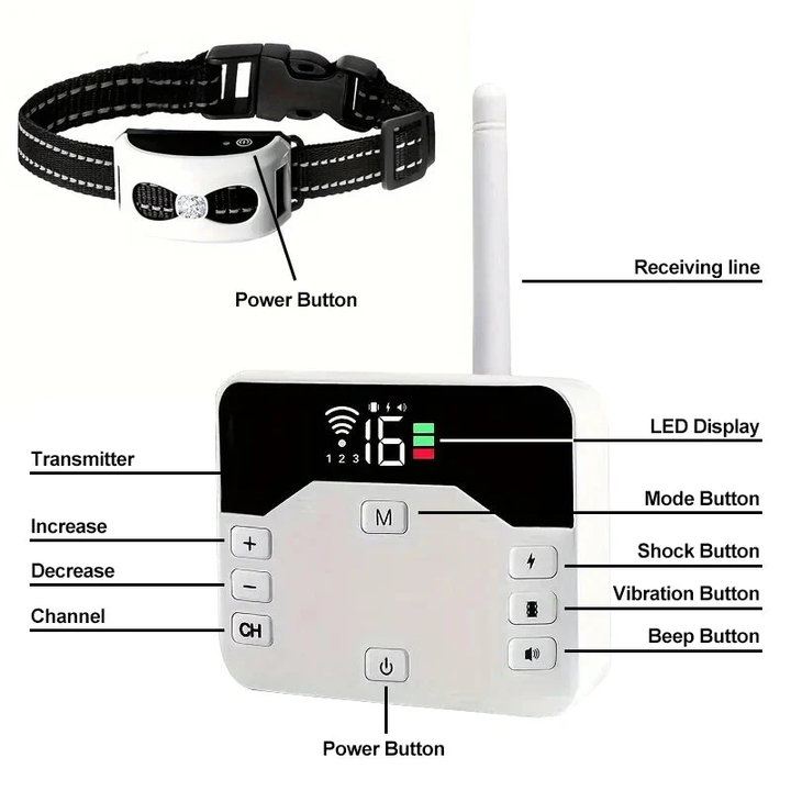 Kalsten | 2-in-1 Wireless Dog Fence & Outdoor Training Collar