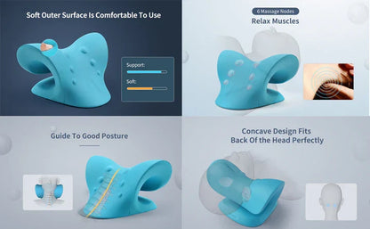 Skanto | Neck and Shoulder Stretcher – Cervical Traction Pillow for Spinal Alignment and Massage