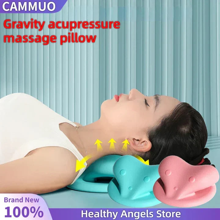 Skanto | Neck and Shoulder Stretcher – Cervical Traction Pillow for Spinal Alignment and Massage