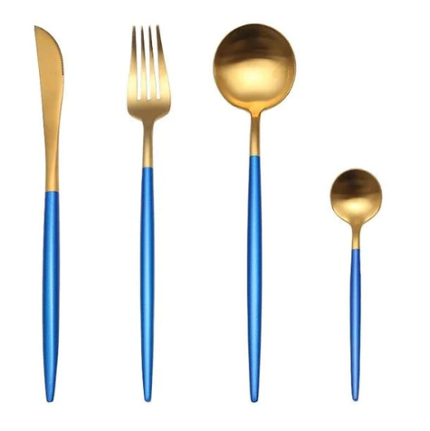Luxury 24-Piece Gold-Silver Cutlery Set for Stylish Table Setting Kalsten