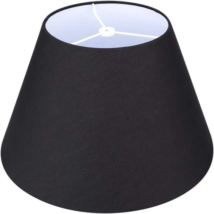 Medium lampshade, barrel fabric lampshade for table lamp and floor lamp, 7x13x7.8 inches, natural ventilated linen, handmade, spider (white) | Kalsten
