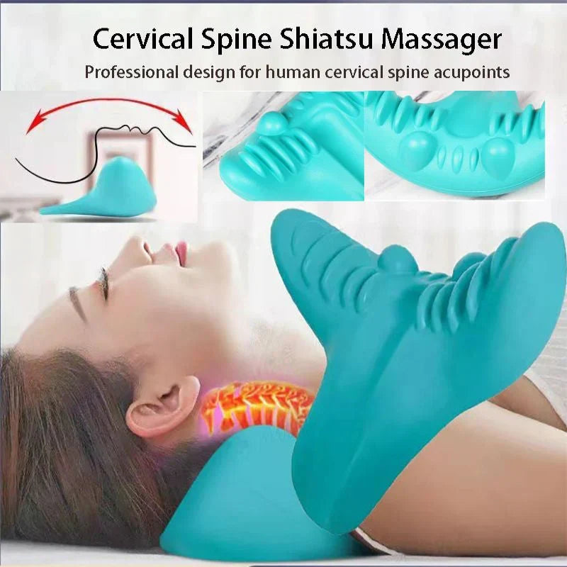 Skanto | Neck and Shoulder Stretcher – Cervical Traction Pillow for Spinal Alignment and Massage