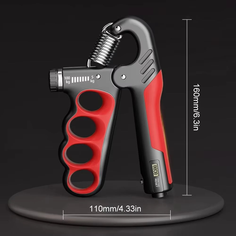 Adjustable Hand Trainer | 5–100 kg Resistance | Repetition Counter | Non-slip Grips