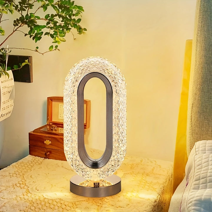 LuxeGlow – Elegant Oval Crystal Table Lamp Kalsten