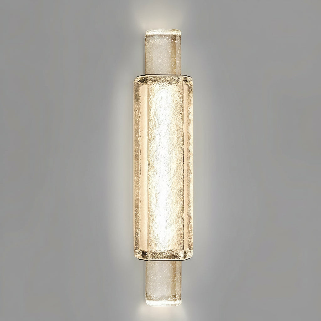 LED Wall Sconce Light – Modern Minimalist Crystal Titanium Gold (Small / Large) | Kalsten