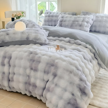 Cozy Plush Bedding Set – Warm and Soft for Autumn & Winter | ReversiBowlifte Design in Rabbit Fur & Milk Velvet | Bowlift