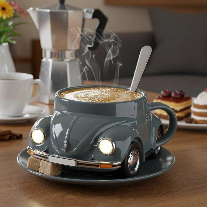 RetroAuto Ceramic Coffee Mug – Unique 3D Design for Coffee & Tea | Kalsten