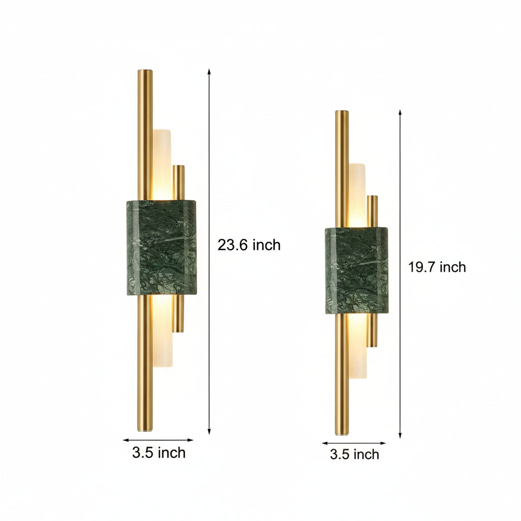 Marble LED Wall Sconce Vertical Strip Gold Finish 50-60cm / 20-24in Postmodern Hallway Light | Kalsten