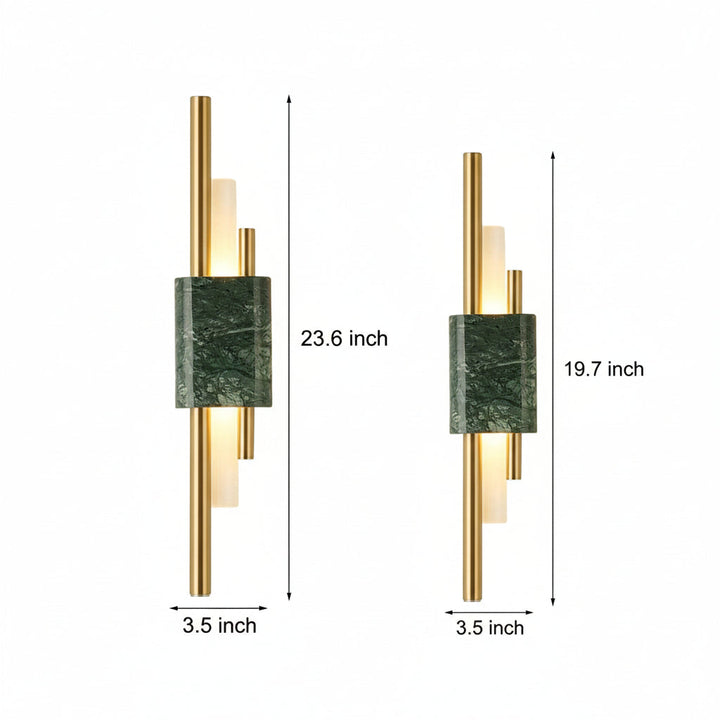 Marble LED Wall Sconce Vertical Strip Gold Finish 50-60cm / 20-24in Postmodern Hallway Light | Kalsten