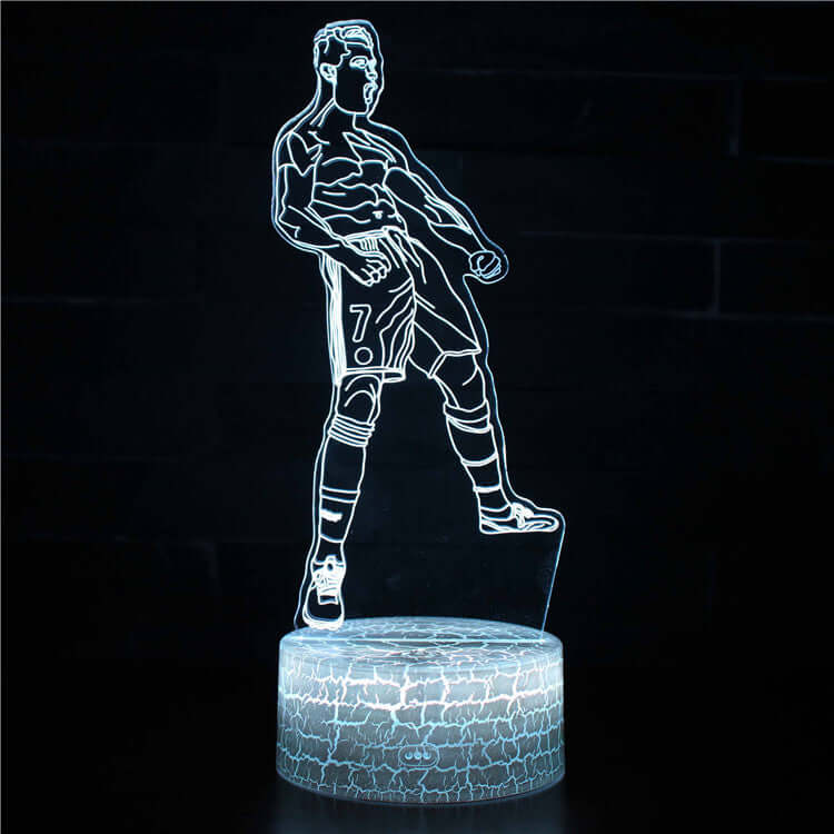 Led Small Night Lamp Football Player Colorful Touch Ambience Light | Kalsten