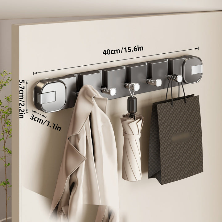 Wall Hook Panel Without Drilling – OrganizePlus Hidden 5-Hook Rack | Kalsten