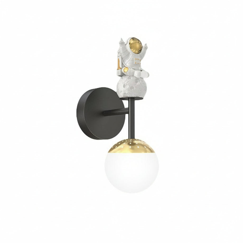 Cartoon Astronaut LED Wall Sconce – Creative 20W Resin Space Art Wall Light - 3-Color Dimming | Kalsten