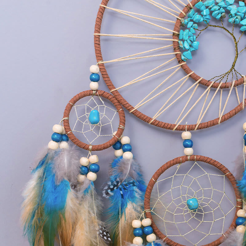 Brehn Turquoise Tree of Life Feather Dreamcatcher