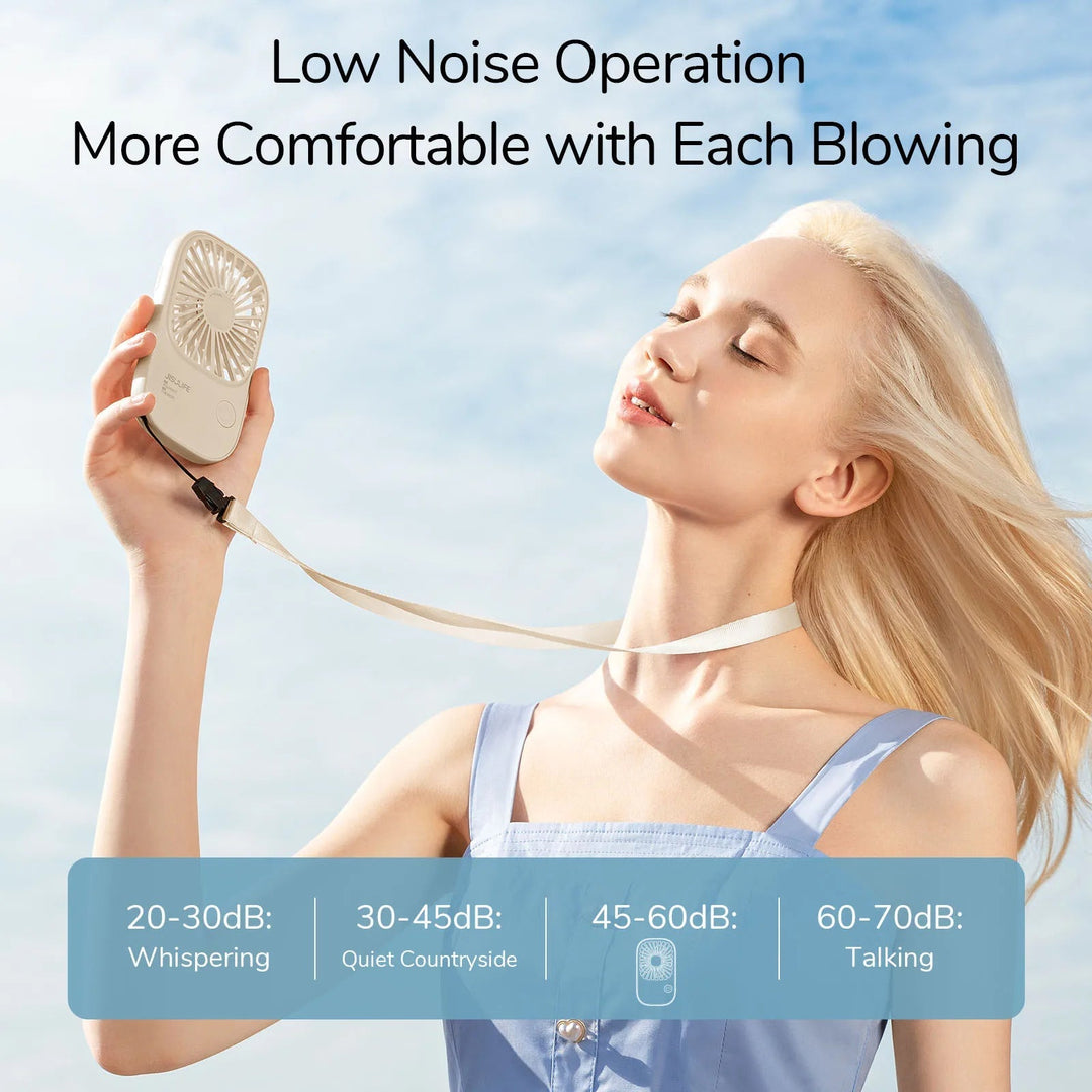 Mini Handheld USB Rechargeable Fan with 3 Speeds, Portable Lash Fan & Desk Stand | Kalsten