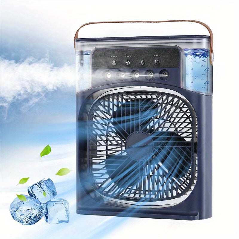 1pc Portable Air Conditioner, Household Small Air Cooler, Hydrocooling Fan, Portable Air Adjustment For Office, 3 Speed Air Cooling Fan Humidifier, 5pcs Humidified Spray Heads For Home Appliances | Kalsten