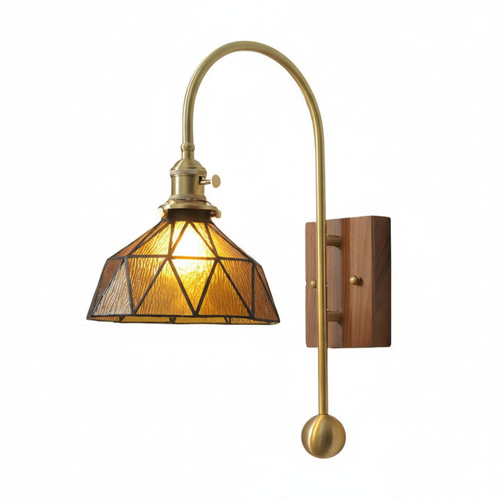 LED Wall Sconce Light – Retro Industrial High Arm Brass Glass (30x15cm / 11.8x5.9in) | Kalsten
