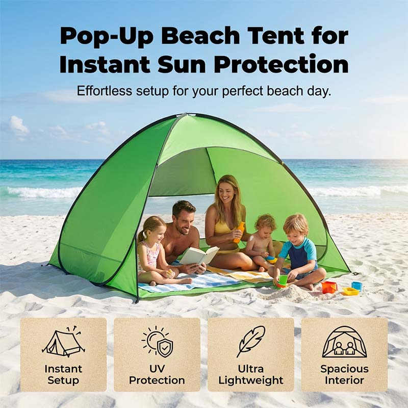 SunSail Breeze Pop-Up Beach Tent 98% UV Protection | Kalsten