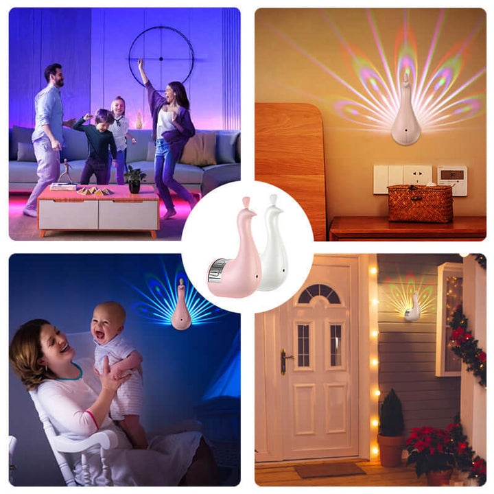 Peacocks Wall Lamp Colorful Ambient Lighting Modern Creative Atmosphere 3D Body Animal Lighting Lustre For Bedroom | Kalsten