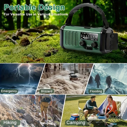 Karnz | StormMate X10 Emergency Radio with 10,000 mAh Powerbank | Solar, Crank & USB-C | LED Light, SOS Alarm & Compass | AM/FM/NOAA