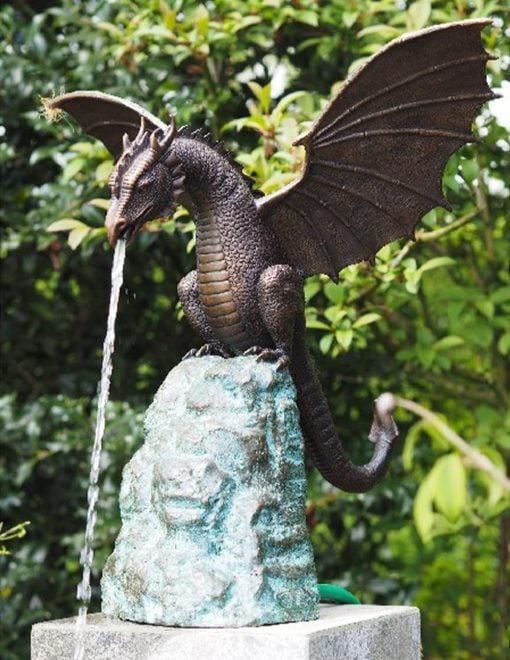 Kalsten | Precision Casting Fire-breathing Dragon Sculpture Waterscape