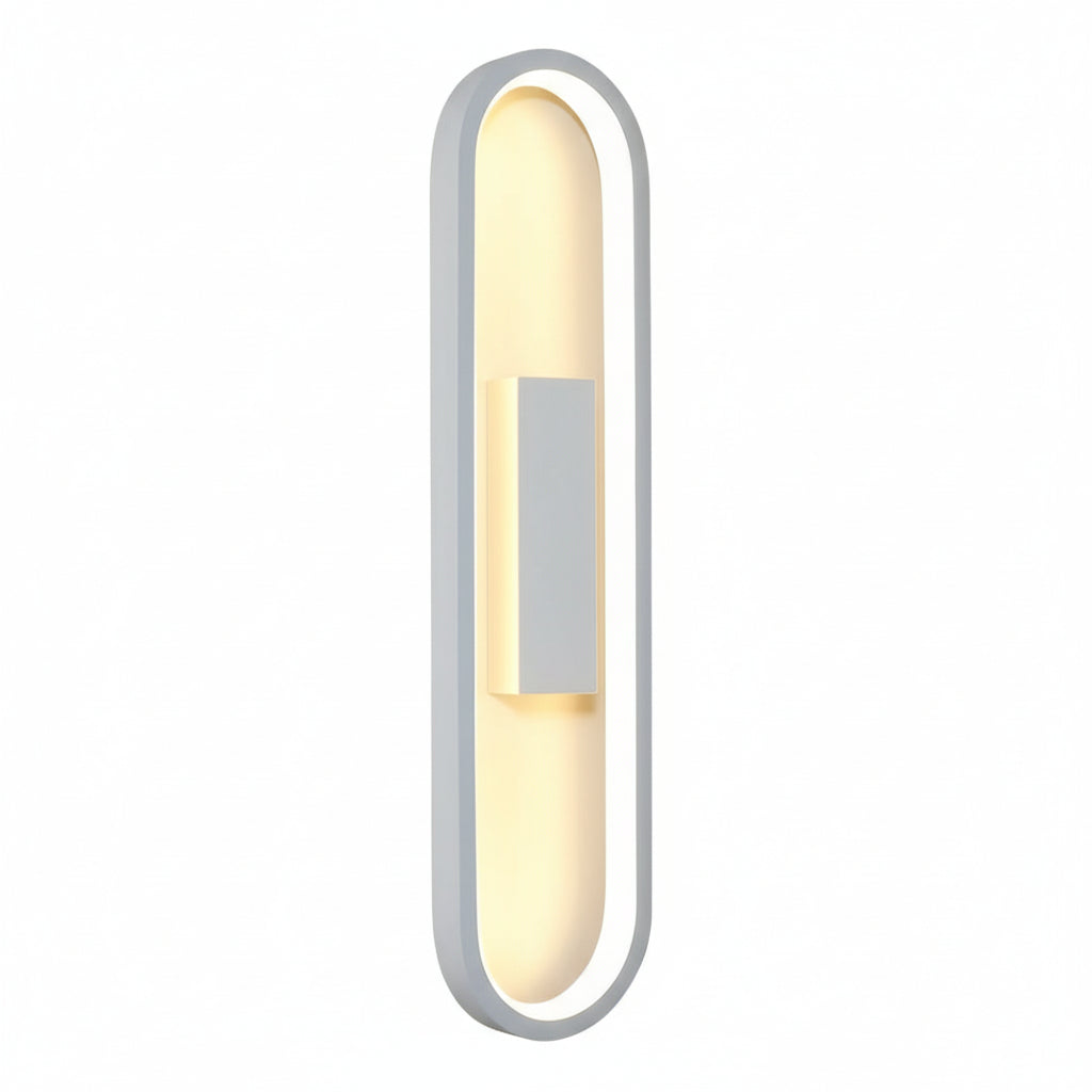 LED Wall Sconce Light – Oval Minimalist Aluminum Silicone (40cm / 15.7in) | Kalsten