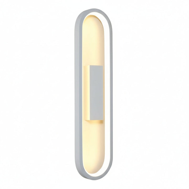 LED Wall Sconce Light – Oval Minimalist Aluminum Silicone (40cm / 15.7in) | Kalsten