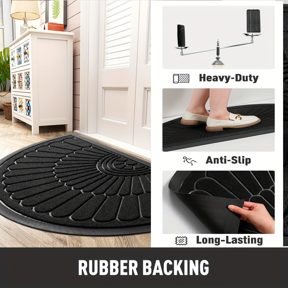 Semicircular rubber doormat – Durable and non-slip for indoors and outdoors | Brehn