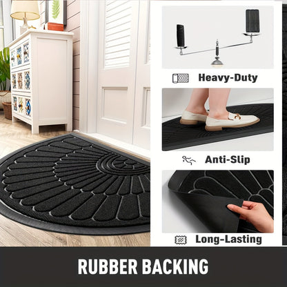 Semicircular rubber doormat – Durable and non-slip for indoors and outdoors | Brehn